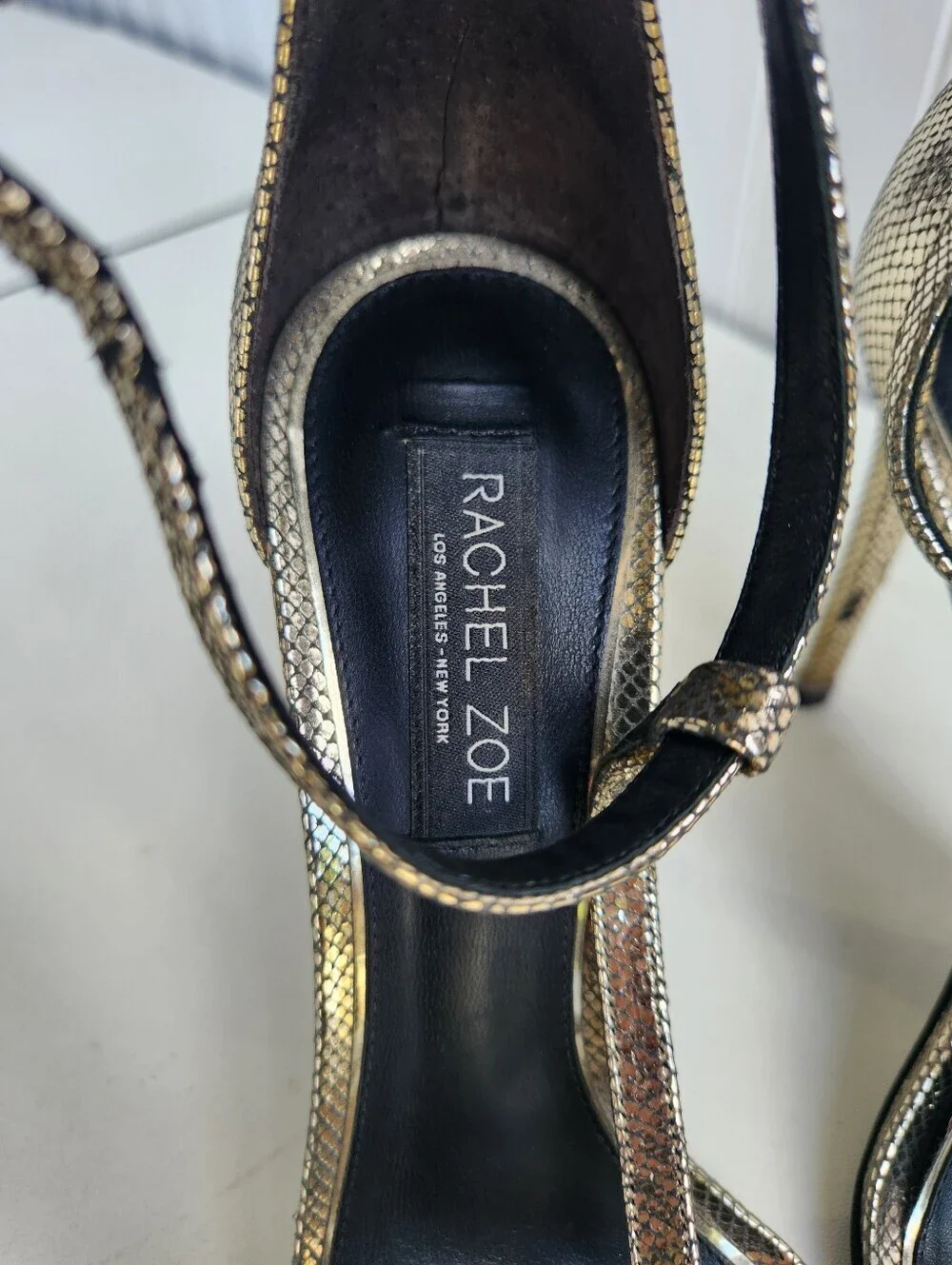 Rachel Zoe Strappy Gold Stilettos heels size 7